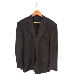 Canali Mens Gray Wool Two-Button Blazer Jacket Size 40R Made In Italy